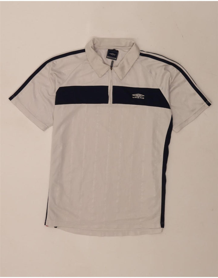 Мужская рубашка-поло Umbro, средний белый цвет, цветной блок