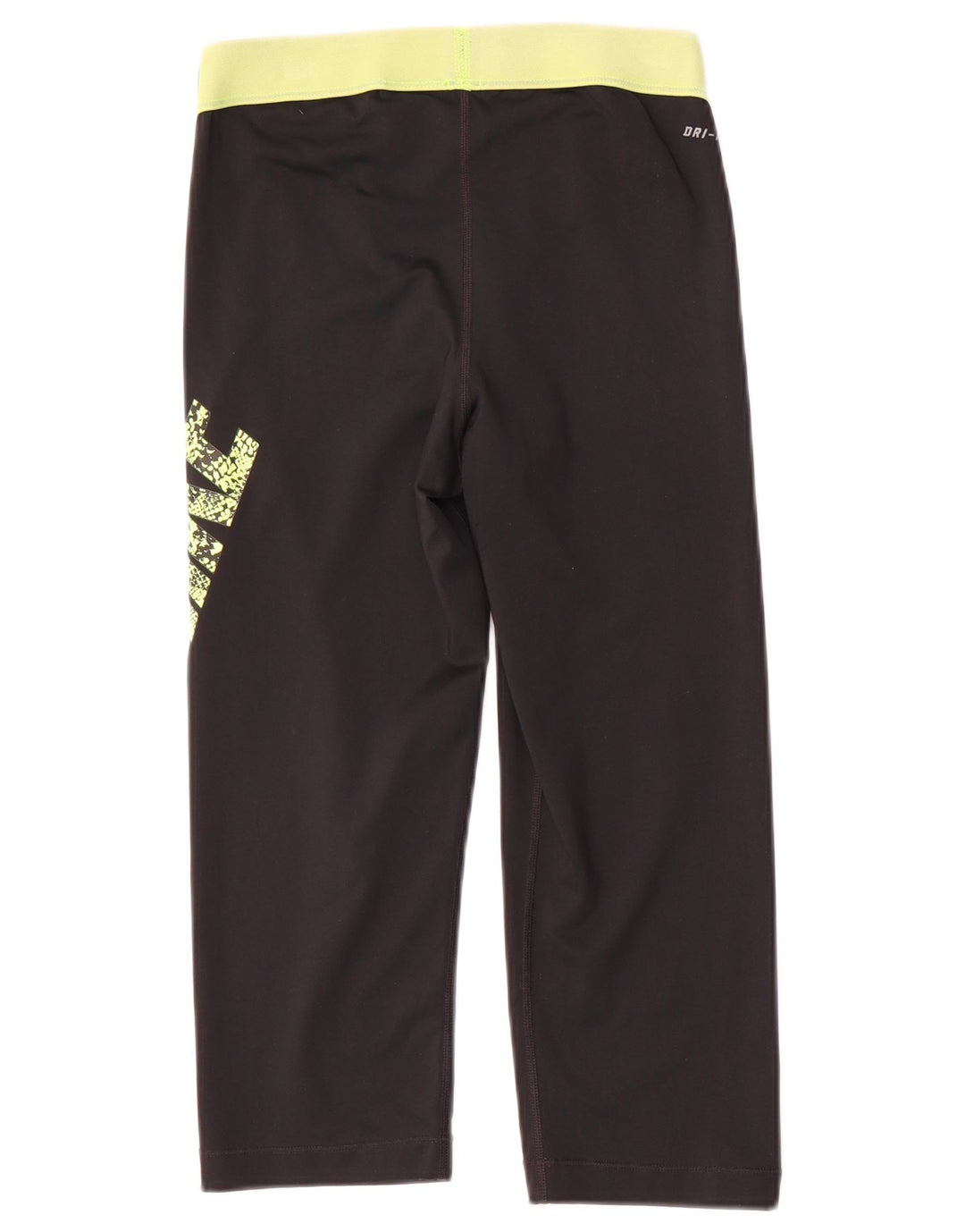 Женские леггинсы-капри с рисунком Nike Dri Fit UK 14, средний черный, полиэстер
