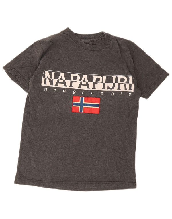 Napapijri Mens Geographic Graphic T-Shirt Top XS Grey