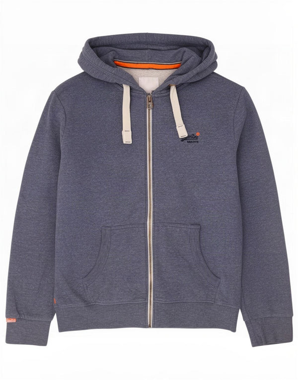 Мужской свитер с капюшоном на молнии Superdry 3XL, синий хлопок
