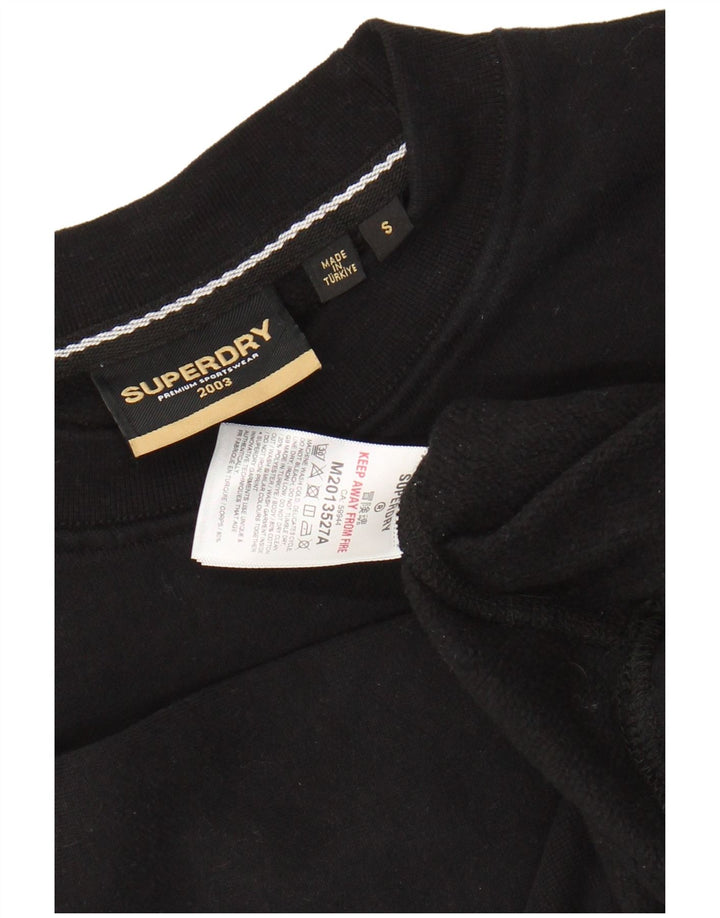 SUPERDRY Мужской свитшот с рисунком, маленький черный хлопковый джемпер