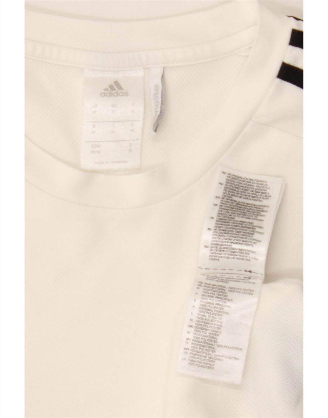Мужская футболка ADIDAS Climalite, верх среднего размера, белый полиэстер с цветными блоками