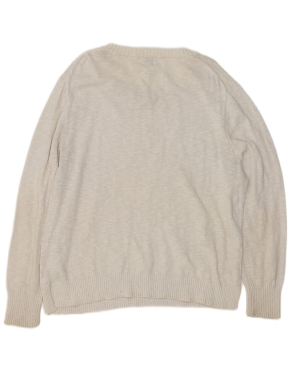 Женский джемпер с вырезом «лодочка» J. Crew, Великобритания, размер 18 XL, белый хлопок с крапинками