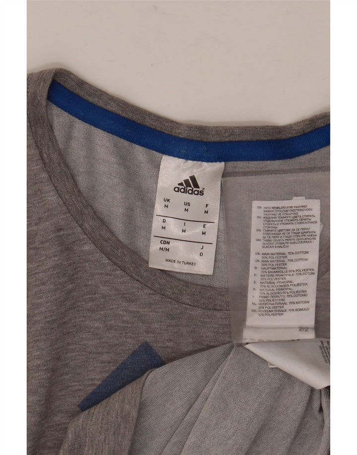 Мужская футболка ADIDAS с рисунком, хлопковый топ среднего серого цвета с крапинками