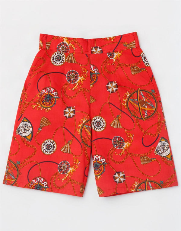 Conte of Florence Женские шорты чинос с абстрактным узором IT 42 Medium W27 Красный