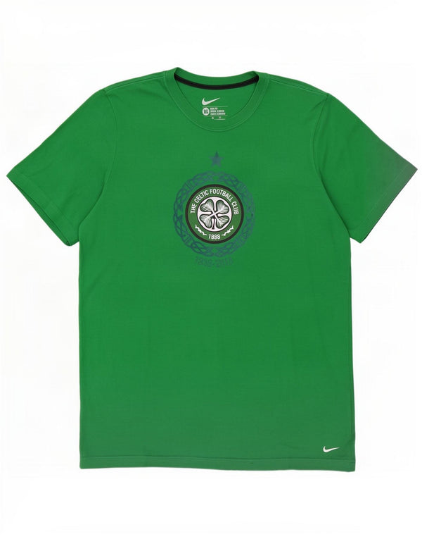 Мужская футболка узкого кроя с рисунком Nike The Celtic Football Club, топ XL, зеленая