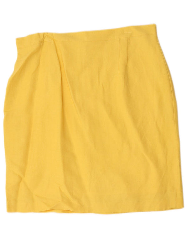 VINTAGE Womens Pencil Skirt W32 Large Yellow