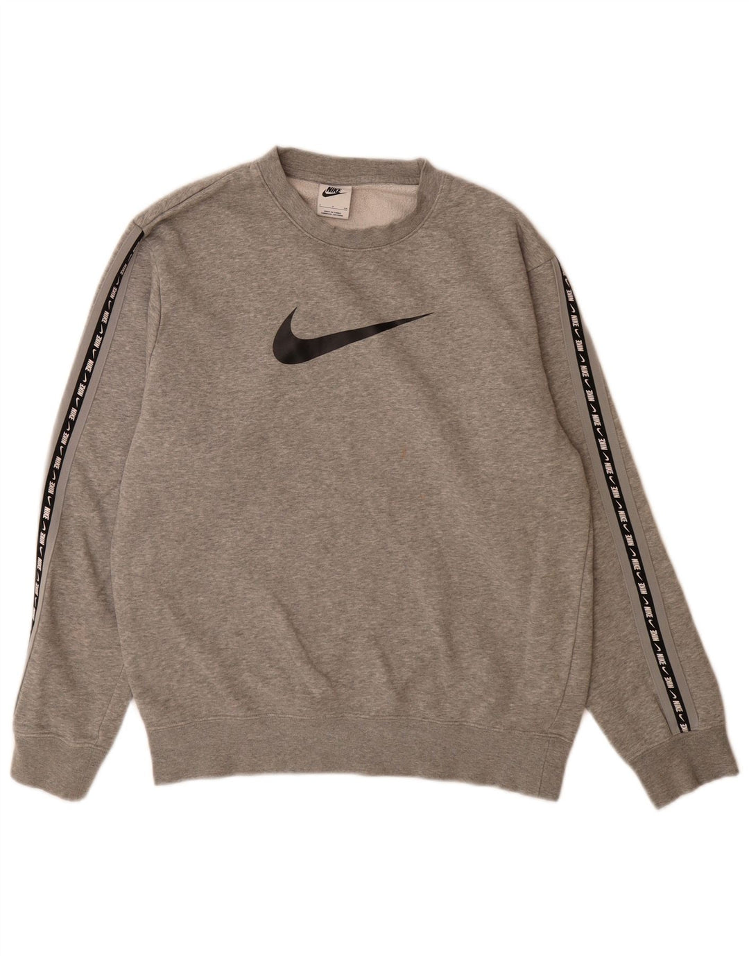 Мужской свитшот с рисунком Nike, маленький серый хлопковый джемпер в крапинку