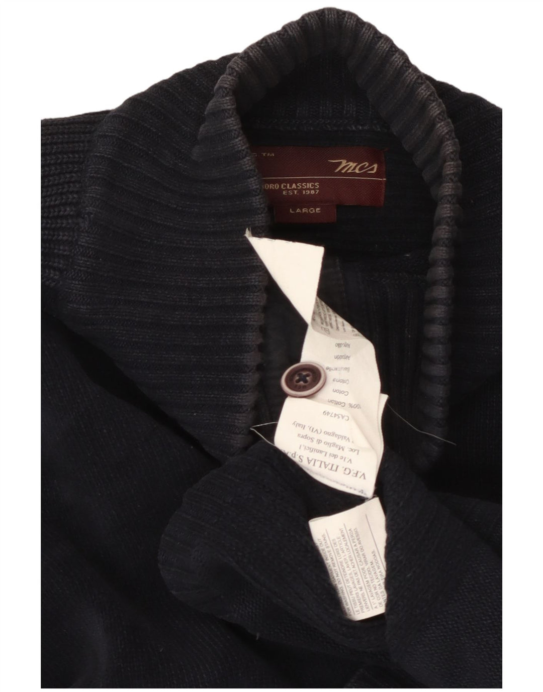 Мужской джемпер MARLBORO CLASSICS, большой темно-синий хлопковый свитер с воротником на пуговицах