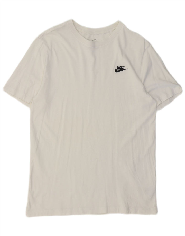 Мужская футболка Nike из хлопка белого цвета среднего размера