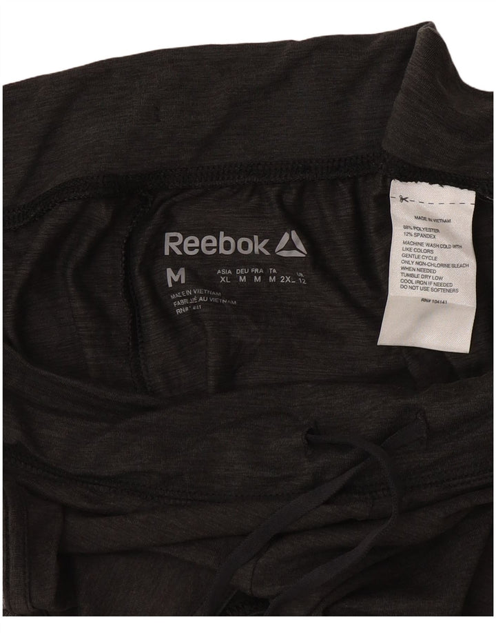 Женские спортивные шорты Reebok UK 12, средний серый цвет, полиэстер с цветными блоками