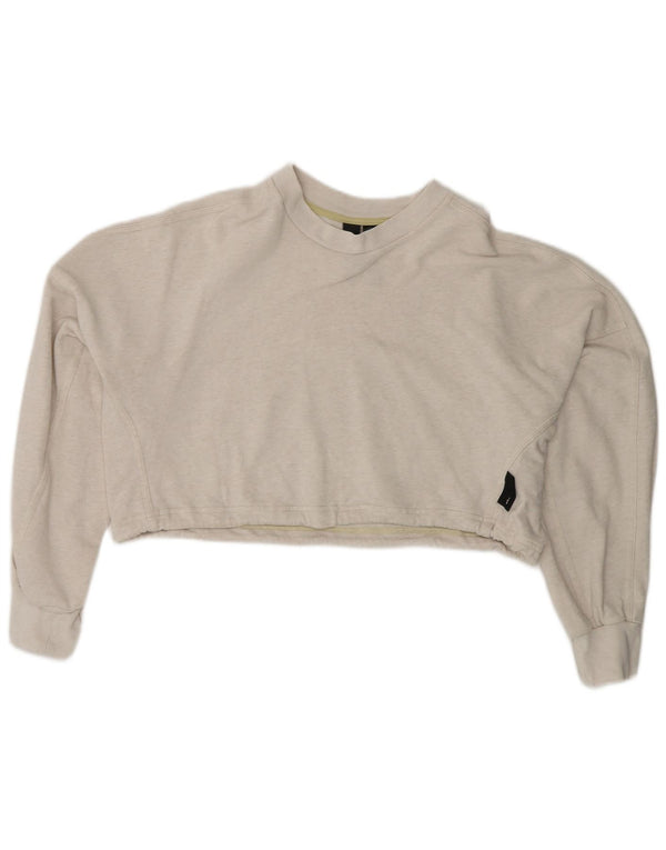 Женский укороченный свитшот оверсайз ADIDAS, Великобритания, 8/10, маленький, серый, хлопок