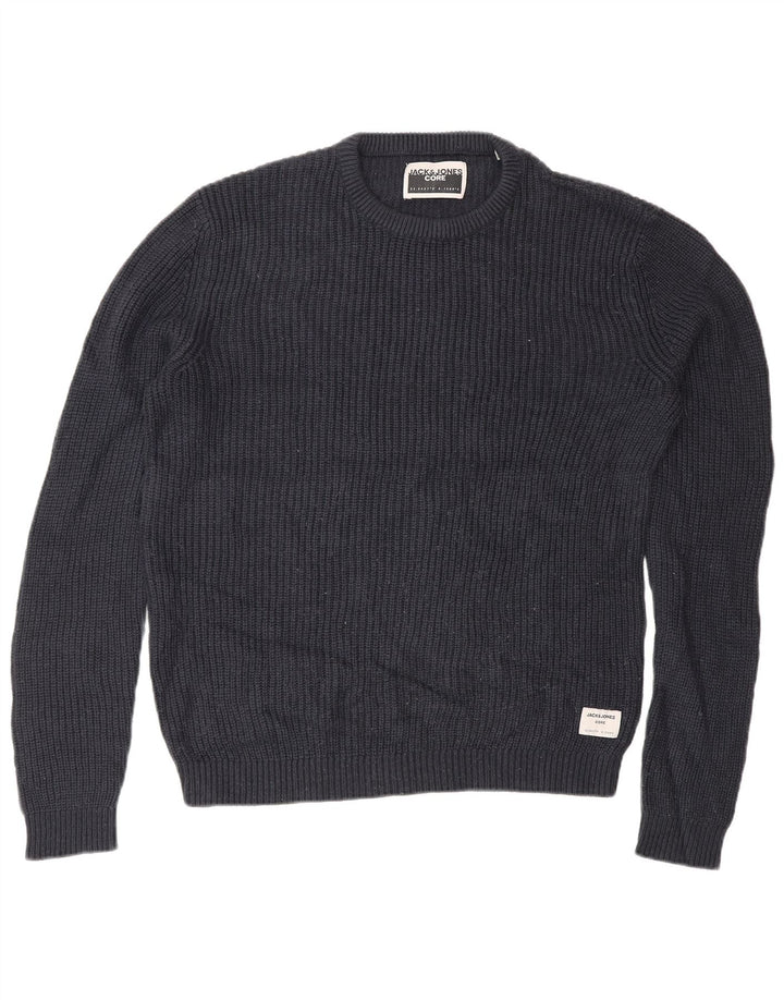 Мужской джемпер с круглым вырезом Jack & Jones, средний темно-синий акрил