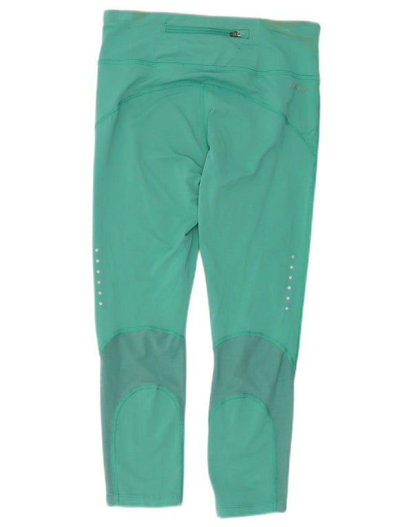 Женские леггинсы-капри Nike Dri Fit UK 8, маленькие зеленые нейлоновые