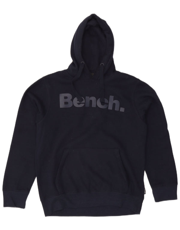 Мужской джемпер с капюшоном BENCH с рисунком, большой размер, темно-синий, хлопок