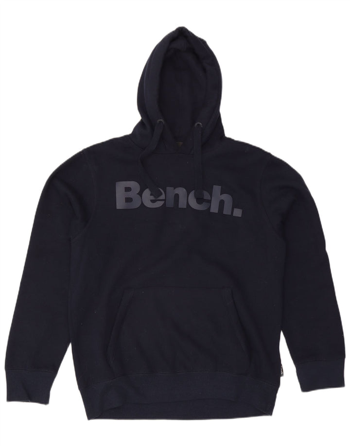 Мужской джемпер с капюшоном BENCH с рисунком, большой размер, темно-синий, хлопок
