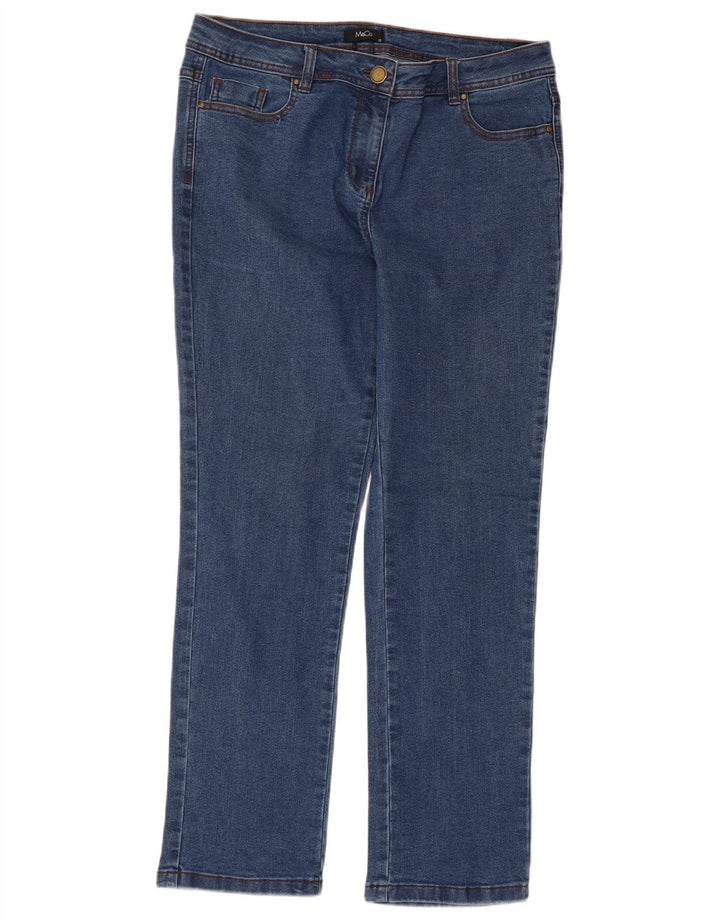 Женские зауженные джинсы M&Co UK 12, средние W34 L28, синие, хлопок
