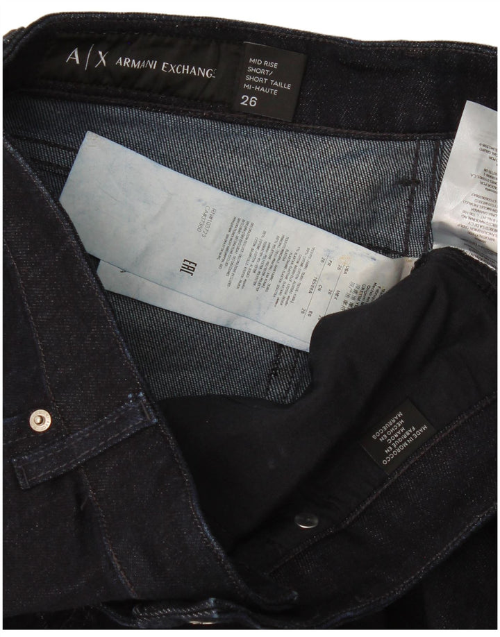 Женские джинсовые шорты Armani Exchange со средней посадкой W26, черные, хлопковые