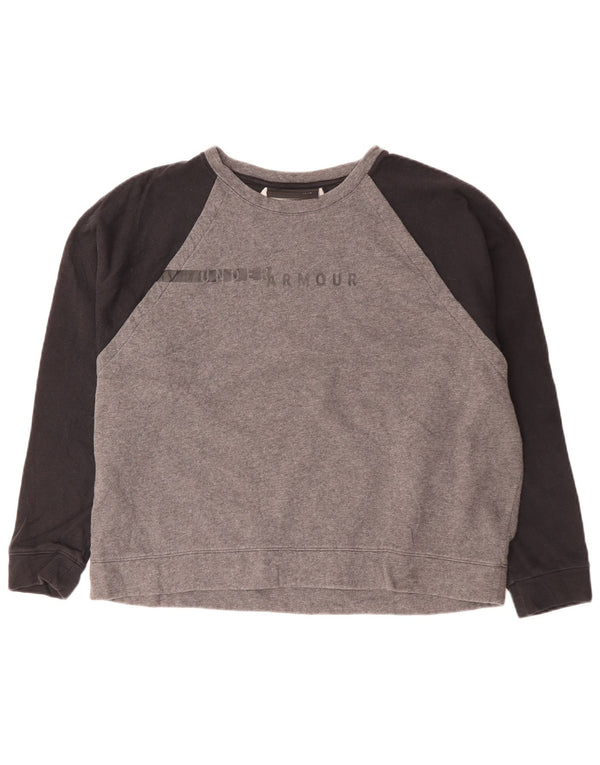 Женский джемпер оверсайз UNDER ARMOR UK 18 XL Серый с цветными блоками