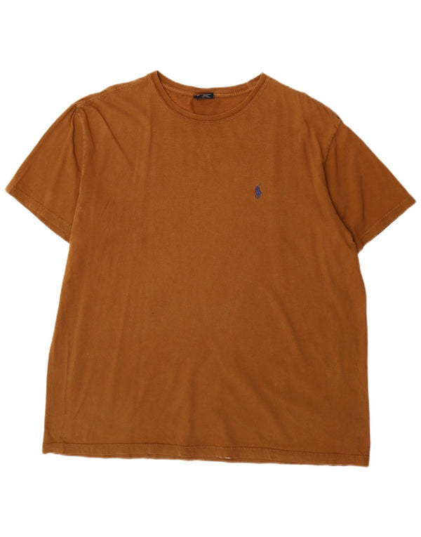 Мужская футболка Polo Ralph Lauren, большой размер, бежевый хлопок