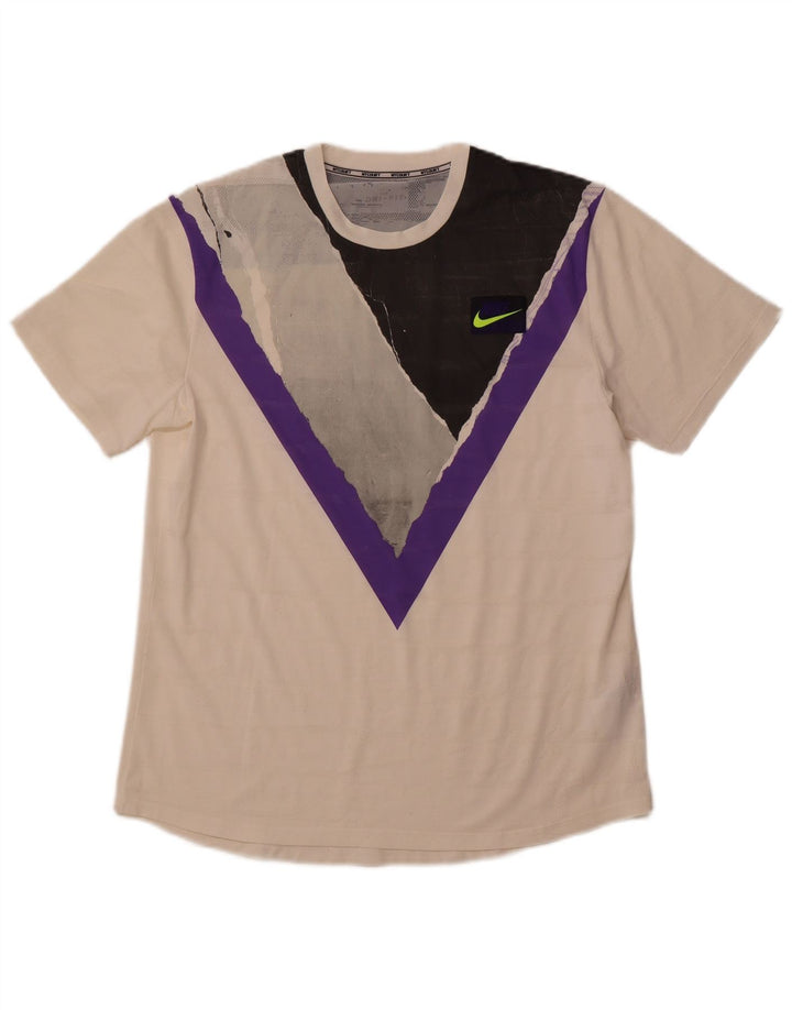 Мужская футболка NIKE Dri Fit с графическим рисунком, большой белый полиэстер с цветными блоками