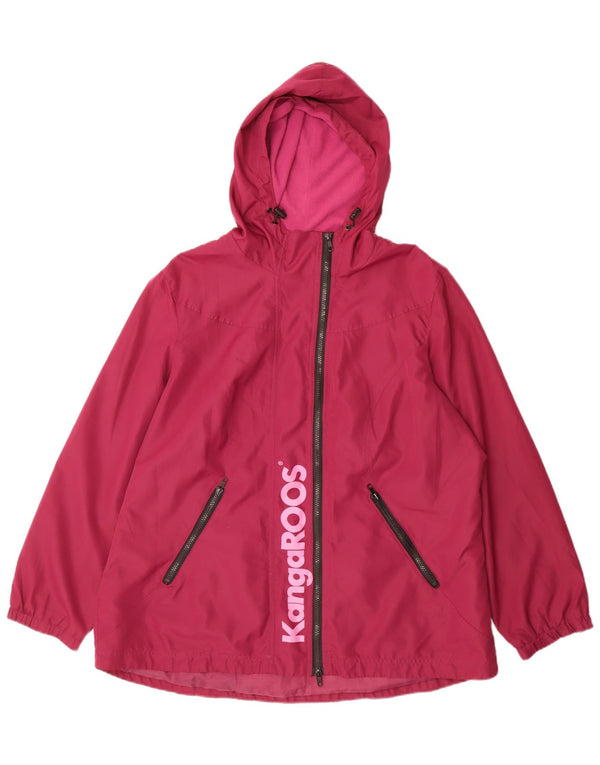 Женская дождевик с капюшоном и графическим рисунком Kangaroos UK 22 3XL бордовый полиэстер