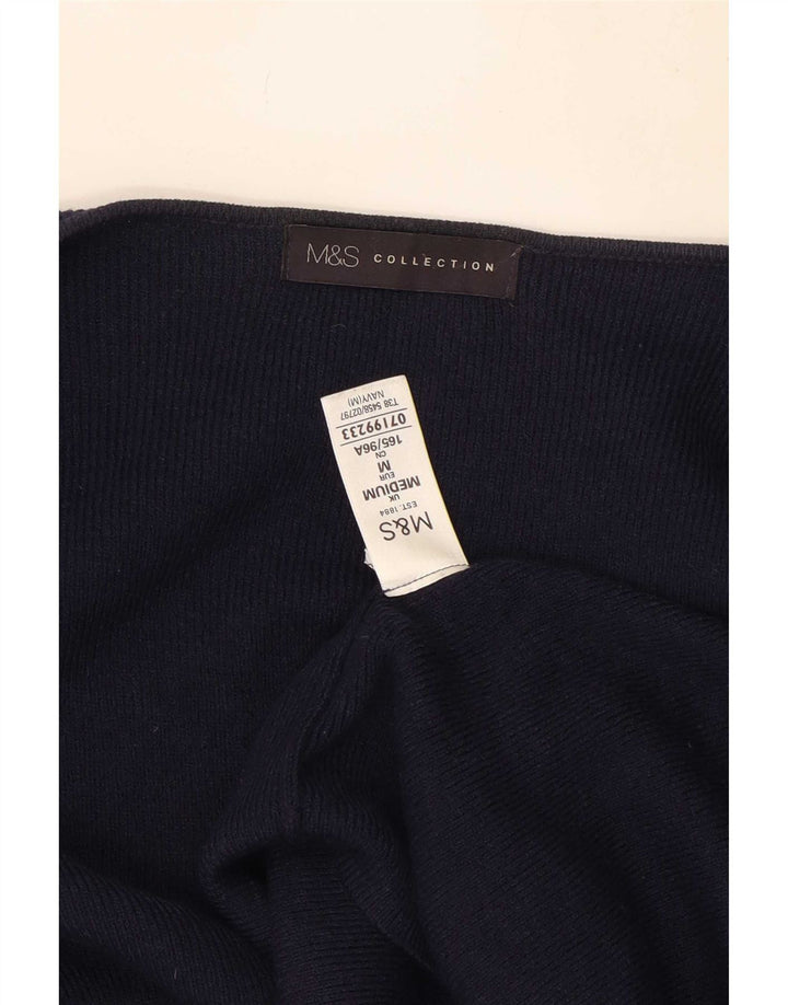 Женский открытый кардиган Marks & Spencer UK 12, средний темно-синий акрил