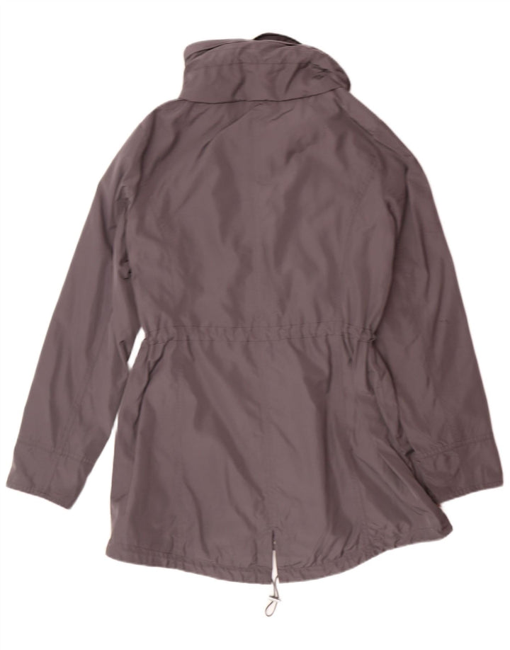 MICHAEL KORS Womens Hooded Parka Jacket UK 14 Medium Grey Polyester