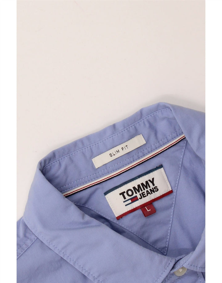 TOMMY HILFIGER Мужская рубашка приталенного кроя, большая синяя