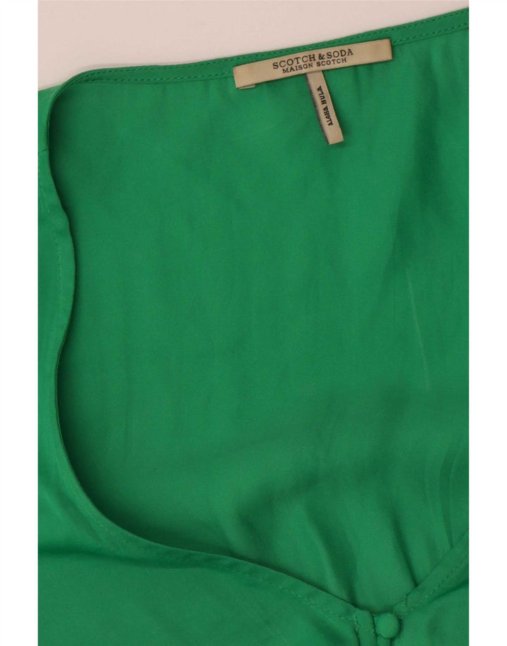 Женское платье макси с рукавом 3/4 Scotch & Soda, Великобритания 14, средний зеленый полиэстер