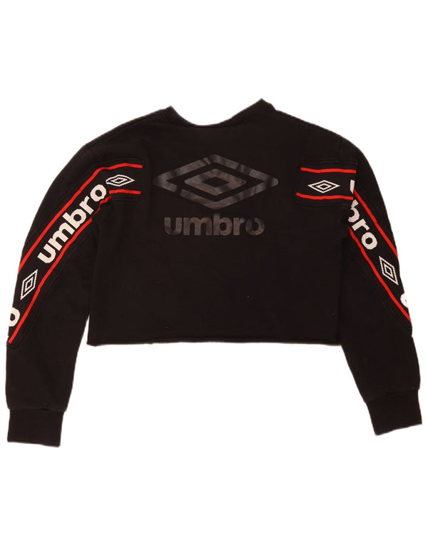Женский укороченный свитшот с рисунком Umbro UK 14, средний черный