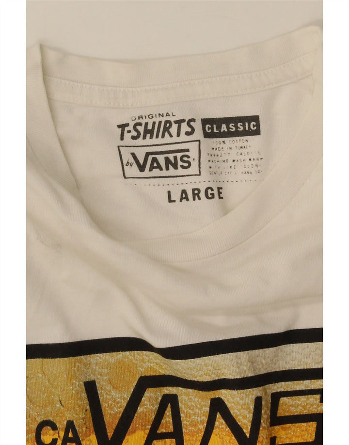 Мужская футболка с рисунком Vans, большой белый хлопок