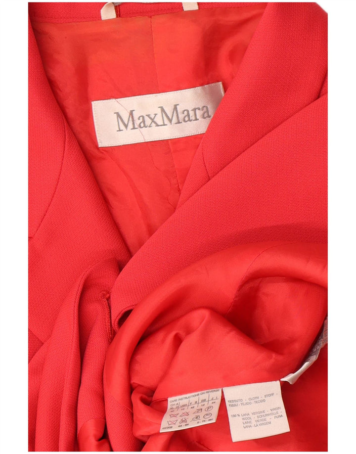 Женский пиджак Max Mara на 3 пуговицах, Великобритания 12, средний красный, шерстяной