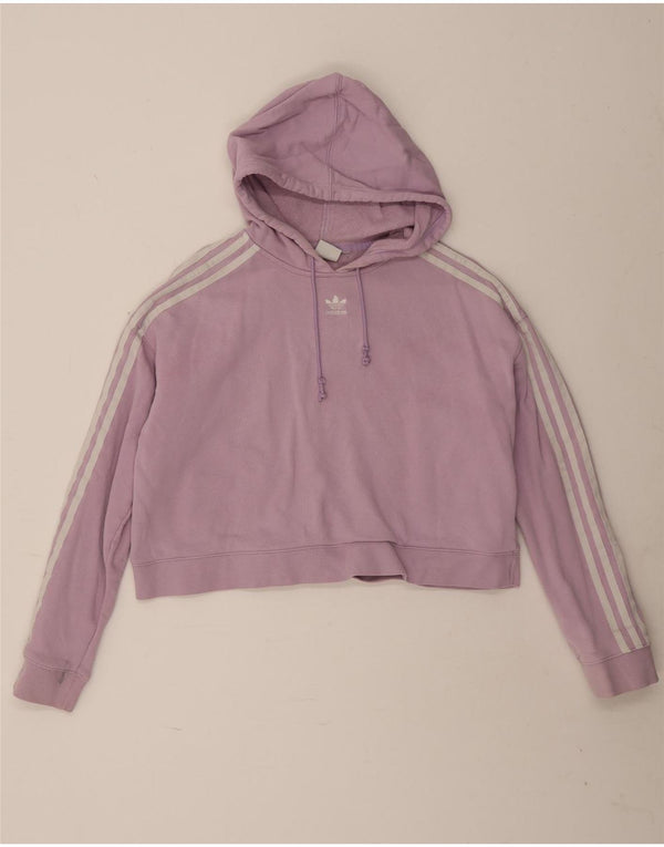 Женский укороченный джемпер с капюшоном Adidas Oversized UK 12, средний фиолетовый