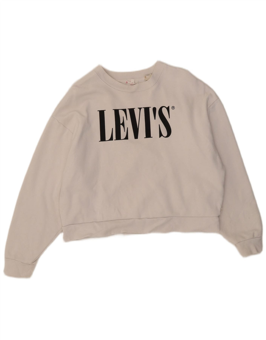 Женский укороченный свитшот оверсайз с рисунком Levi's, Великобритания, 10, маленький, белый
