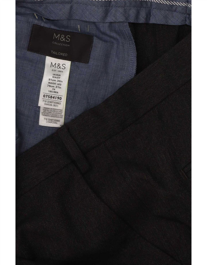 Мужские брюки-чиносы Marks & Spencer W36 L31 серого цвета из полиэстера