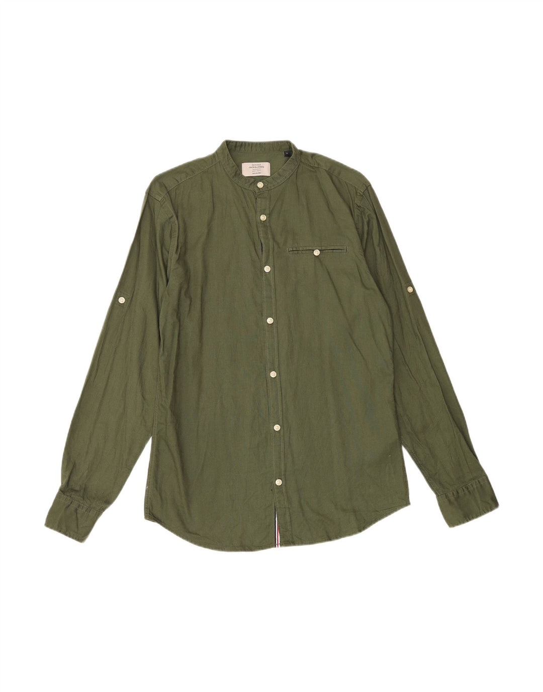 JACK & JONES Mens Shirt Small Green Cotton