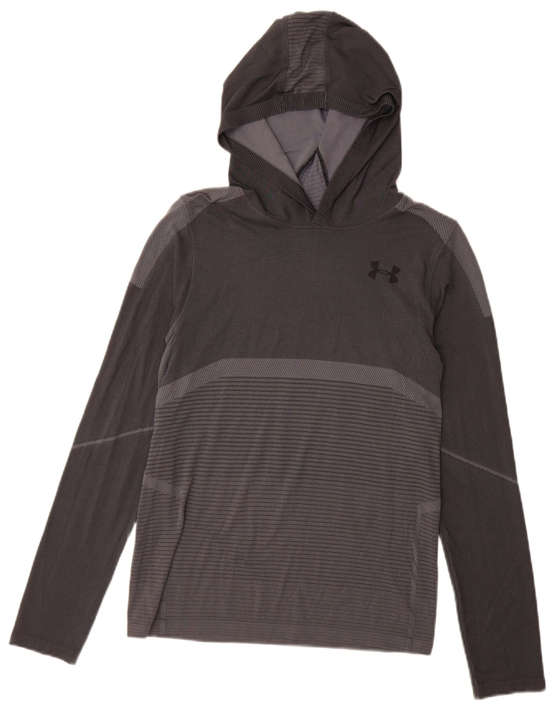 Топ с рисунком Under Armour для мальчиков с длинными рукавами, 11–12 лет, в большую серую полоску