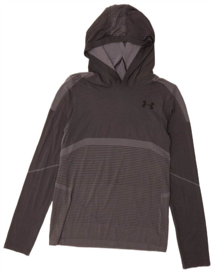 Топ с рисунком Under Armour для мальчиков с длинными рукавами, 11–12 лет, в большую серую полоску