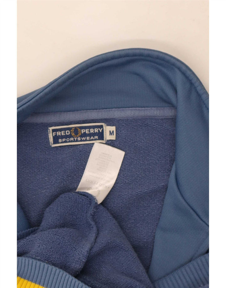 Мужской спортивный костюм Fred Perry, верхняя куртка, хлопок среднего синего цвета с цветными блоками
