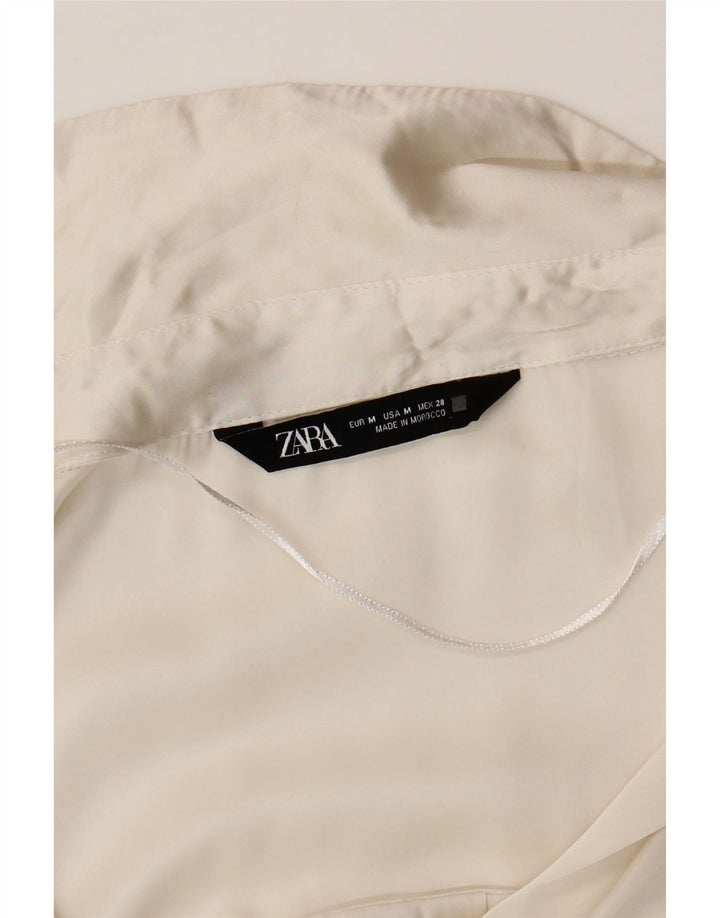 Женская блузка-рубашка оверсайз Zara UK 14, средний белый