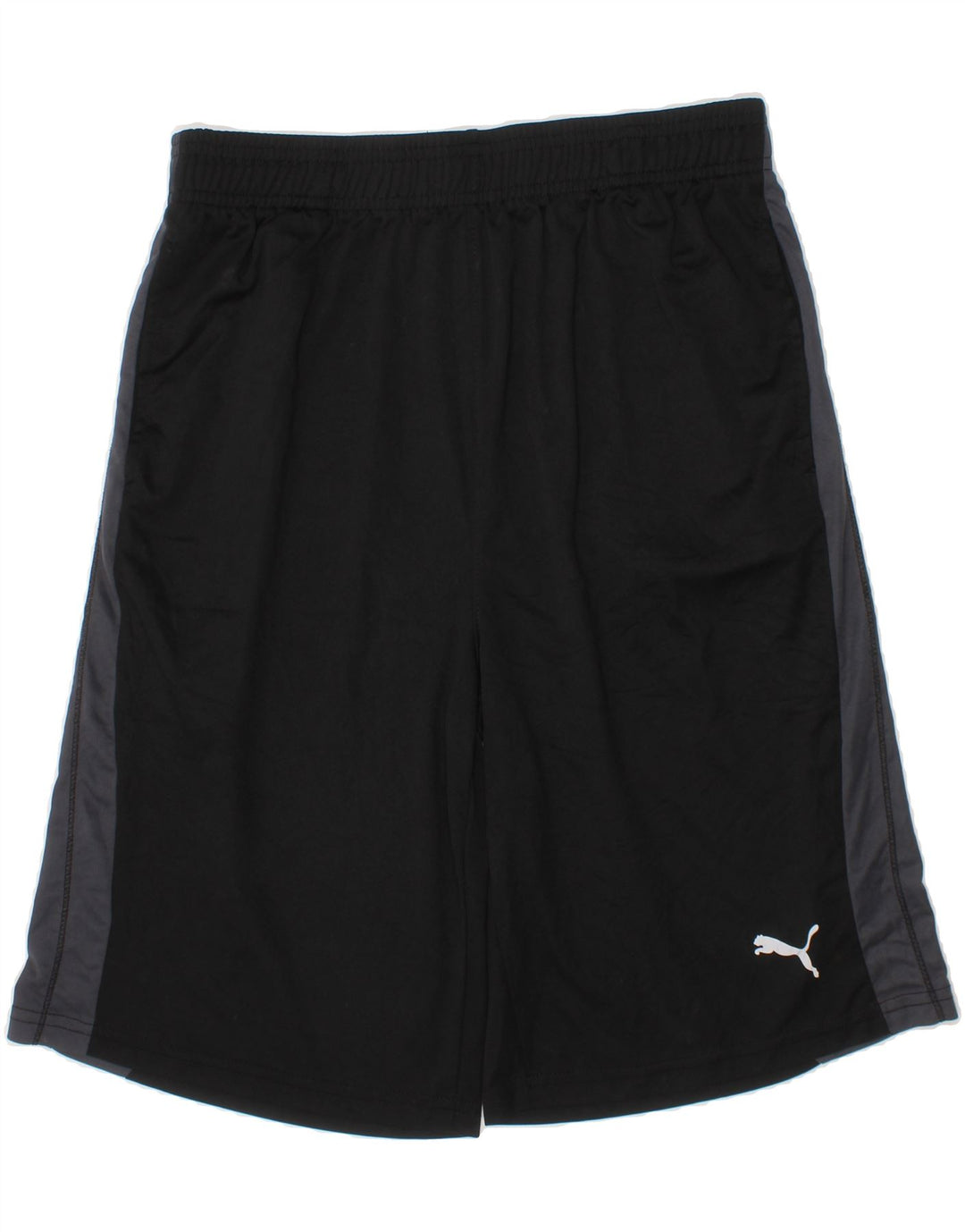 PUMA Boys Sport Shorts 14-15 Years Large Black Colourblock Polyester Vintage Puma and Second-Hand Puma from Messina Hembry 