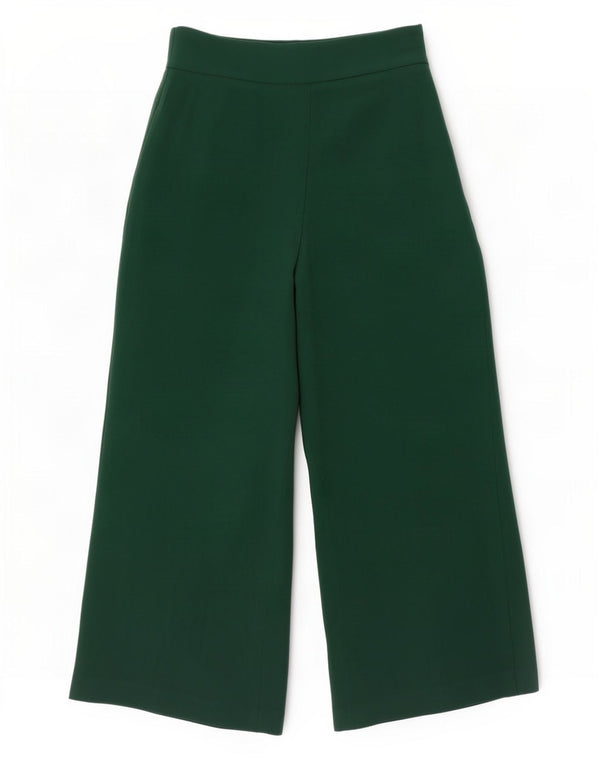 Zara Женские укороченные широкие брюки W28 L25 зеленые