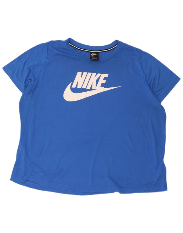 Женская футболка с рисунком Nike Top UK 22 3XL, синяя, полиэстер
