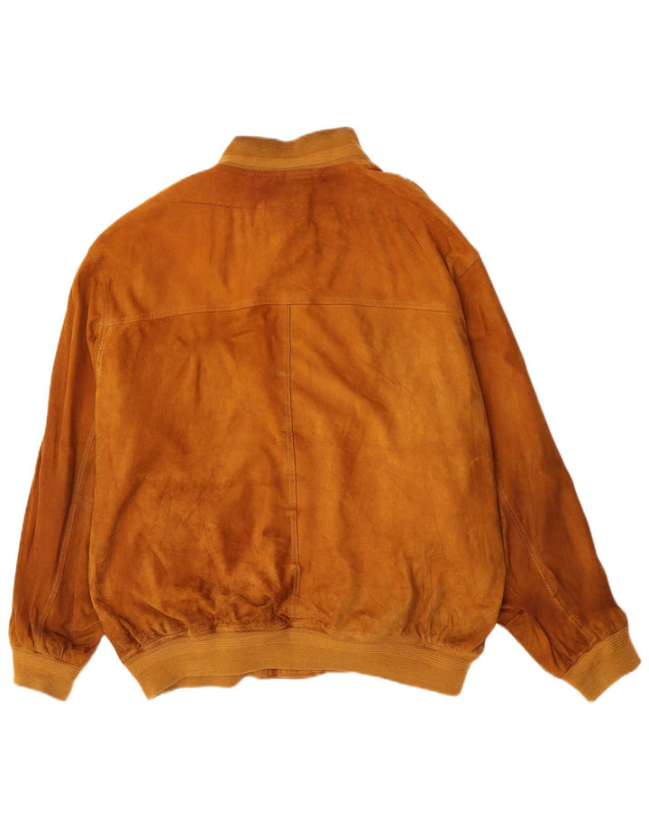 Мужская замшевая куртка-бомбер Harry&Moore EU 56 3XL, бежевая кожа