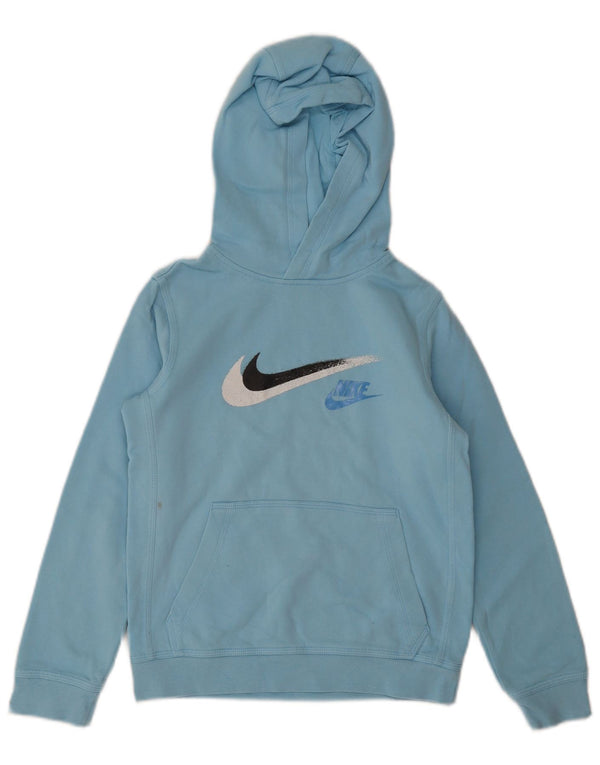 Джемпер с капюшоном Nike для мальчиков 10–11 лет, средний синий, хлопок