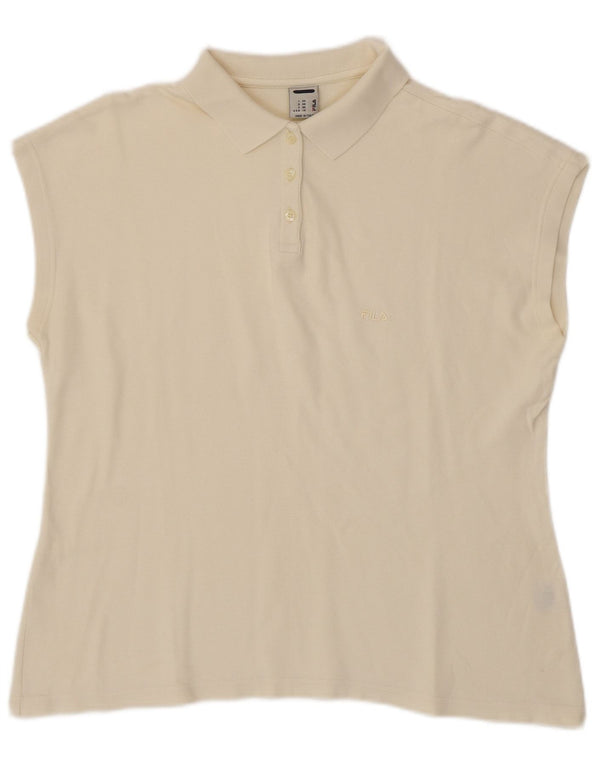 Женская рубашка поло без рукавов FILA IT 54 2XL Off White Cotton