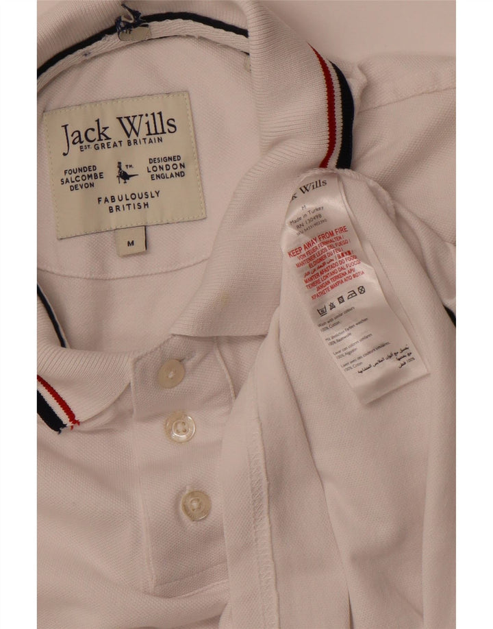 Мужская рубашка-поло JACK WILLS среднего размера, белый хлопок, хлопок