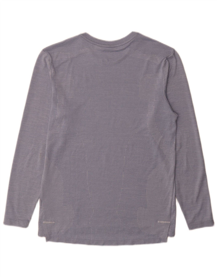 Мужской топ Nike Dri Fit с длинным рукавом, маленький синий в тонкую полоску, полиэстер