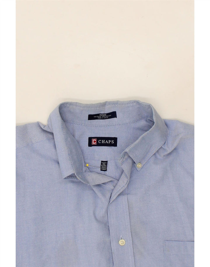 CHAPS Mens Shirt Size 16-16 1/2 Large Blue Cotton Vintage Chaps and Second-Hand Chaps from Messina Hembry 